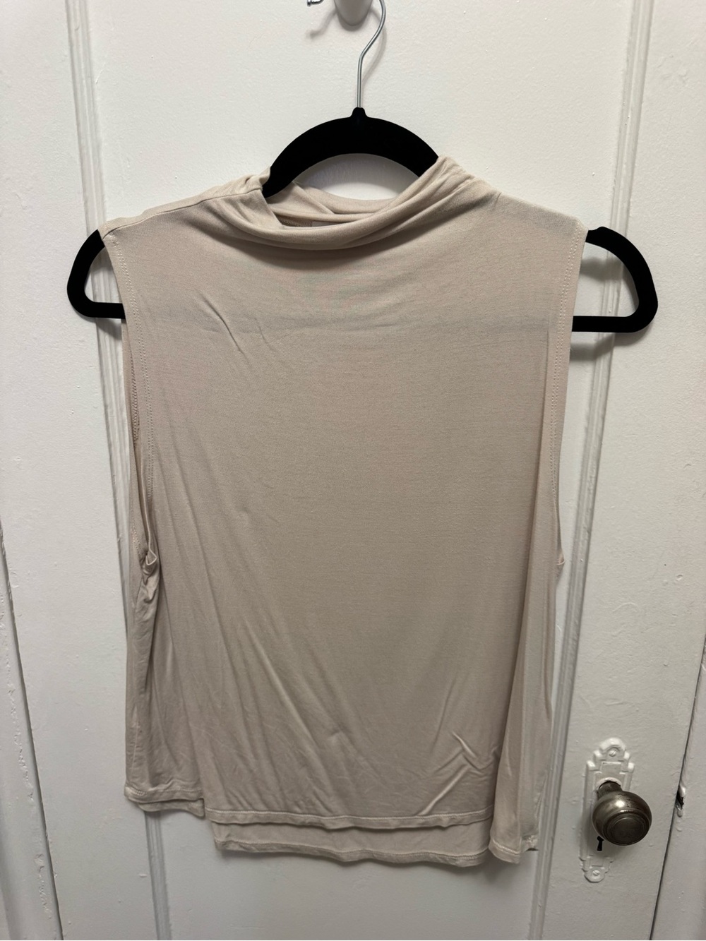 Babaton Sleeveless Mock Neck Tank in Light Beige
